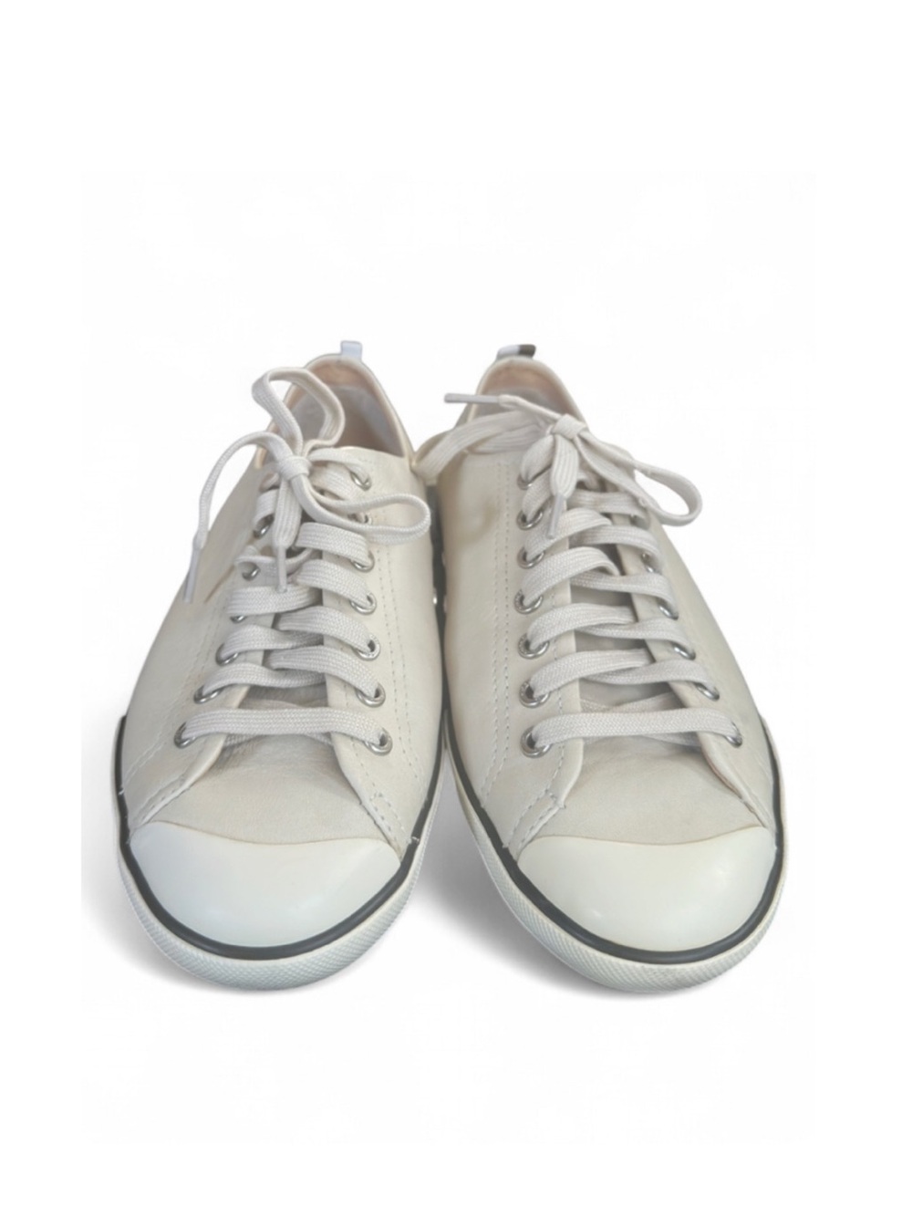 Men’s Coach Cream Low-Top Leather Sneakers Size US 10